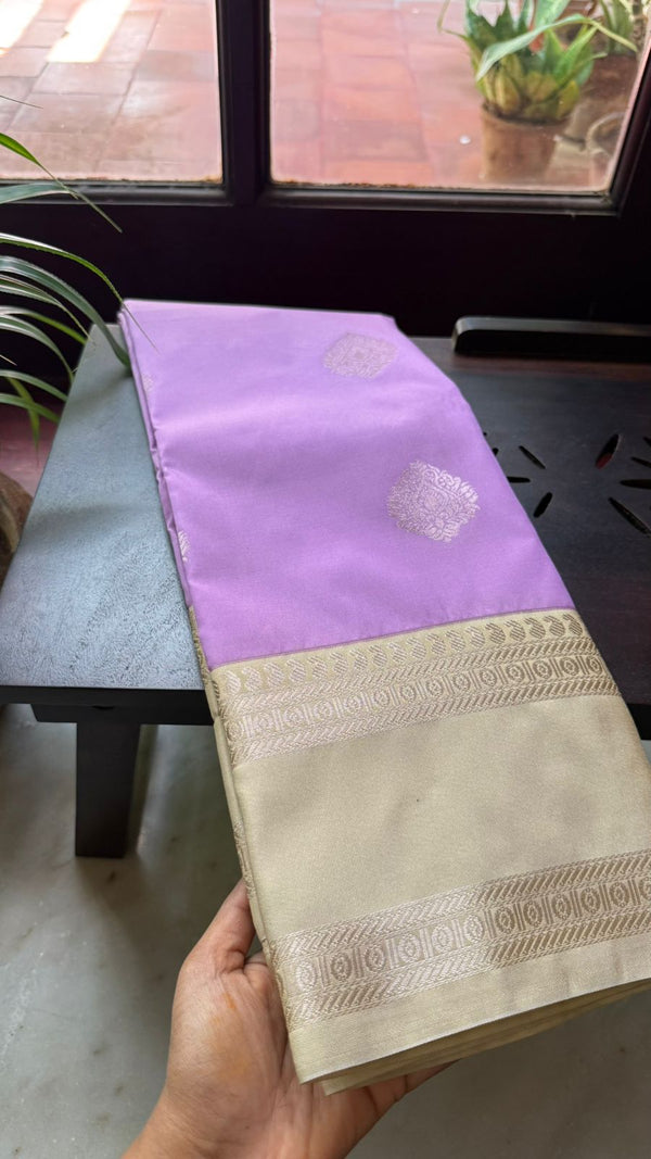 Lilac Ivory Kanjivaram