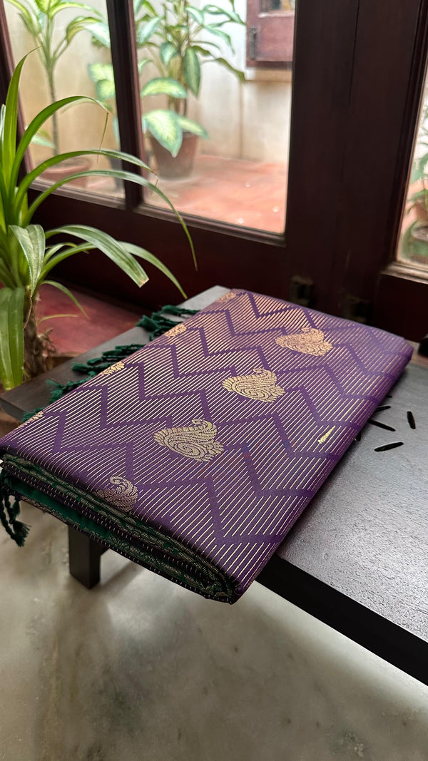 Brinjal Wedding Saree