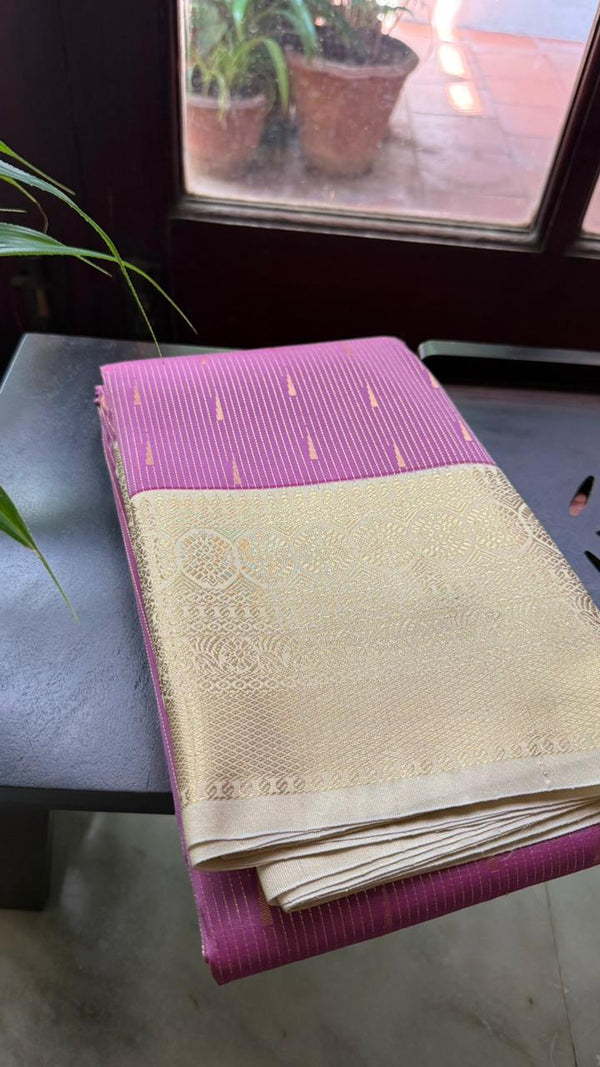 Mauve Ivory Kanjivaram